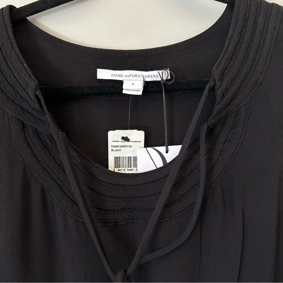 NWT Diane von Furstenberg Black Parlian Shift Dress Size 4 - Picture 6 of 7